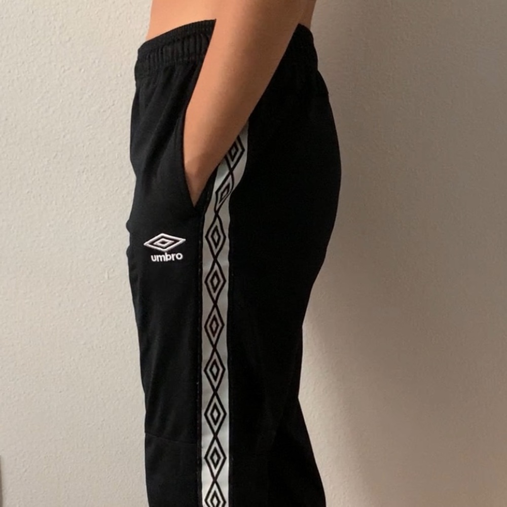 Umbro Black Joggers with White Pattern